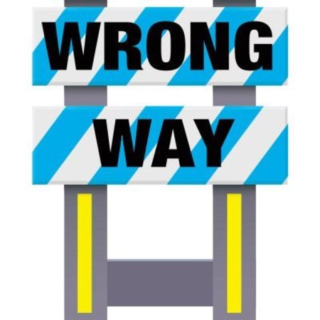 VESTIL Folding Safety Barricade, Blue, Wrong Way FSB-3832-BU-037